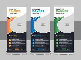 Business rollup banner template, advertisement, pull up, display banner, x-banner, flag-banner, exhibition banner design template or Roll up banner stand for your company vector
