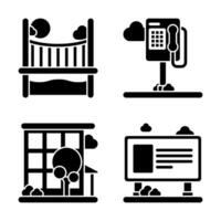 City and Building Element Glyph Icon and Graphic Resource vector