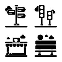 City and Building Element Glyph Icon and Graphic Resource vector