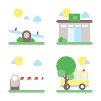 City and Building Element Icon and Graphic Resource vector