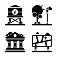 City and Building Element Glyph Icon and Graphic Resource vector
