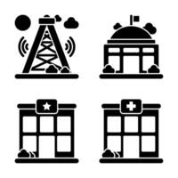 City and Building Element Glyph Icon and Graphic Resource vector