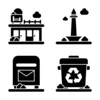 City and Building Element Glyph Icon and Graphic Resource vector