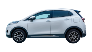 Modern White SUV isolated on transparent background png