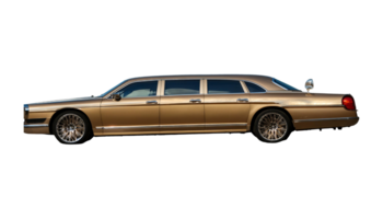 Luxury Gold Limo isolated on transparent background png