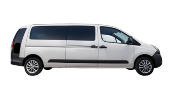 White Minivan isolated on transparent background png