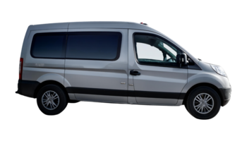 White Van with Windows and Side Door isolated on transparent background png