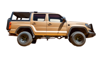 Off Road Adventure Tough SUV on Rough Terrain isolated on transparent background png