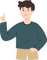 Man Explaining Something with Hand Pointing Upward vector