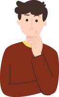 Man Thinking and Pondering vector