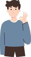 Man give done gesture with finger vector