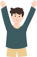 Man Celebrating with Arms Raised vector