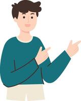 Man Pointing Something with Smile vector