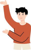 Man Showing Something with Smile vector