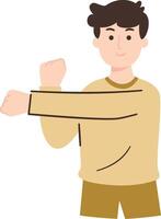 Man doing Stretching and Warmup vector