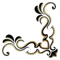 Vintage golden corners and black lines on white background. Abstract element. vector
