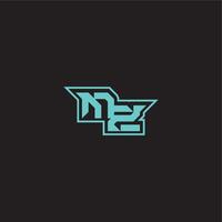 dynamic gaming monogram logo sporty and bold concept MZ blue esport letter vector