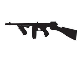 Thompson M1921 submachine gun silhouette vector