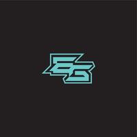 blue esport EG sporty and bold concept dynamic gaming monogram logo letter vector