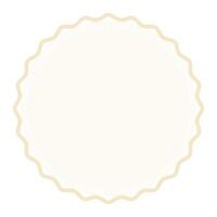 Decorative Vanilla Brown Round Frame Plain Sticker Border with Delicate Details Design vector