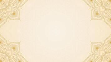 Simple Luxurious Golden Mandala Texture Artwork on Soft Yellow Background Design vector