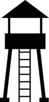 Watchtower icon. Guard tower sign. Observation tower for the protection of the territory symbol. flat style. vector