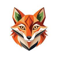 Fox head Logo Abstract colorful illustration design vector