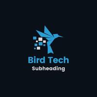 the bird tech logo on a black background vector