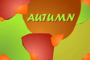 Autumn background with colourful shapes and lettering. Horizontal background in bright autumn colours. Text. vector