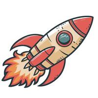 illustration of a rocket in vintage style. skyrocket, rocket to space vector