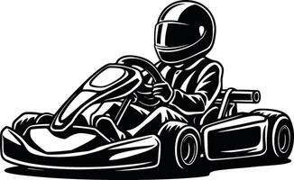 go-kart racer sketch illustration vector
