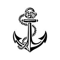 nautical anchor with rope illustration vector