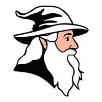 Wizard with Hat and Beard Illustration vector