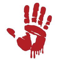 Scary red bloody handprint illustration vector