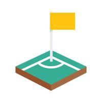 football corner with yellow flag vector