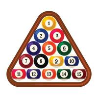 Billiard balls placed in the shape of a triangle illustration vector