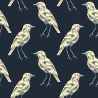 Abstract geometric illustration of a bird, seamless pattern vector