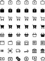 eCommerce icons set of shopping cart. Collection of web icons for online store, from various cart icons in various shapes. vector