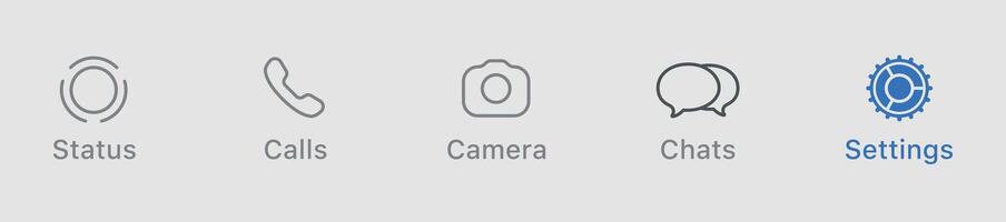 Bottom Tab Bar for smartphone app UI. Phone UI element template for application mockup vector