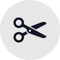 Scissor icon isolated on grey background. Cut lines with scissors signs. Cutting icon for mobile and web ui. Illustration. vector