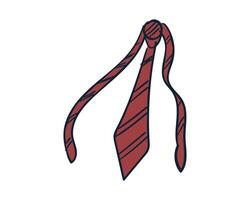 a red tie with a blue stripe on it. Simple illustration for office and business theme vector