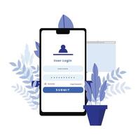 Signup page screen template with easy user interface vector