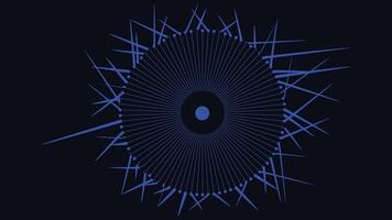 Abstract spiral dotted spinning round background in dark blue. vector