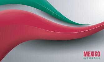 Mexico background template with waving green and red shapes in white background design. Good template for mexico national day or independence day design vector