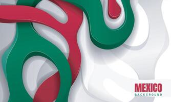 Mexico background design with simple 3d style of fluid in white background. Good template for mexico independence day or national day campaign vector
