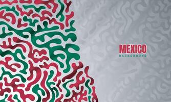Green and red background with Flat fluid pattern in green and red design in half. Mexico independence day background vector
