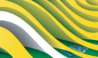 wall style background design with semi 3d with yellow and green. Good template for brazil independence day design vector
