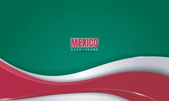 Waving 3d red shape in white with green gradient background. Good background template for mexico independence day design vector
