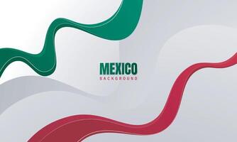 Waving green and red ribbon in 3d design with white background. Good template for mexico independence day background design vector