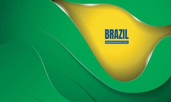 Background design with green yellow color with semi 3d abstract style for brazil independence day template design vector